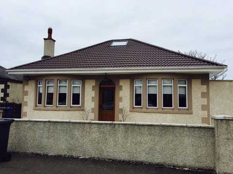 Brown roof with Velux window